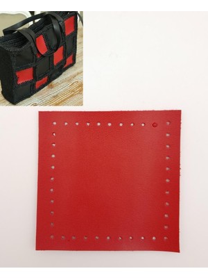 Angel Çanta Aksesuar 10X10 cm Kare Suni Deri Kırmızı Renk 1 Adet