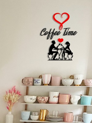 Geeg Ahşap Dekoratif Hediyelik Coffee Time (Kahve Zamanı) Yazısı Mutfak Kahve Köşesi Tablo Duvar Süsü Mdf