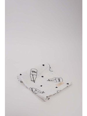 Bugula Pamuk Muslin Battaniye 110x110cm Süt Desen Bebek Yenidoğan Hediyesi Nefes Alabilen Kumaş