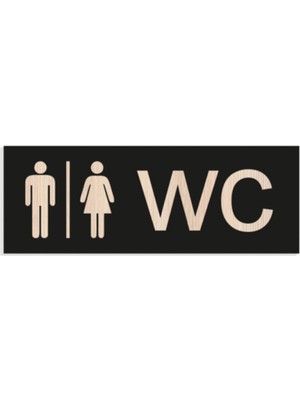 Aldebaran Reklam Wc Yönlendirme Yazısı Siyah Ahşap
