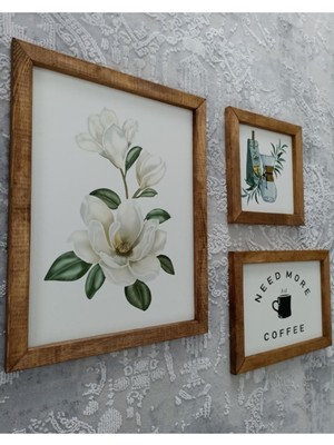 Woodhub Gerçek Ahşap Mutfak Kahve Köşesi Set