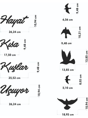 Pey Aksesuar Hayat Kısa Kuşlar Uçuyor Duvar Motto Yazısı Ahşap Duvar Mottoları Yeni