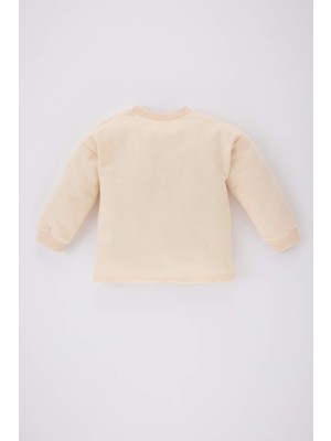 DeFacto Kız Bebek Bisiklet Yaka Baskılı Sweatshirt A9945A524SP