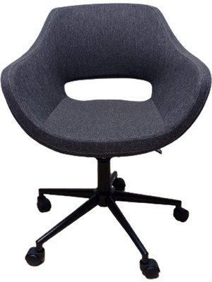 Kamusal Market Ofis Koltuğu Çalışma Sandalyesi Kahverengi Renk Keten Kumaş Döküm Süngerli