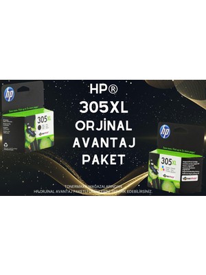 Hp Deskjet Plus 4130 Orjinal Kartuş / Hp 305XL Avantaj Paket Siyah ve Renkli Kartuş