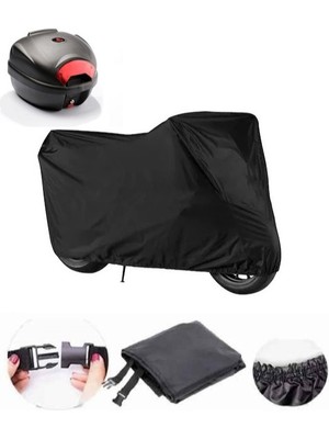 CoverPlus Vespa Sprint 125 Siyah Motosiklet Brandası Arka Çanta Uyumlu