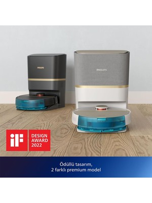 Philips Premium Lidar Tarama Islak-Kuru Temizlik Homerun 7000 Serisi 5000PA Ultra Emiş Gücü, Otomatik Boşaltma Istasyonlu Robot Süpürge - LUCİOLE BEYAZ LAMBADER HEDİYE!