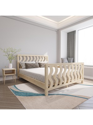 Renazzo Siena Model Doğal Çam Ahşap Karyola