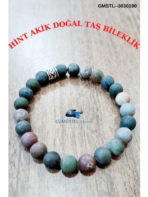 Doğal Taş Dünyası Doğal Hint Akik Taşı Bileklik Aaa Kalite Orijinal Doğal Taş Sürpriz Hediyeli