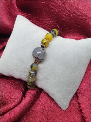 Doğal Taş Dünyası  Doğal Taş Yosunlu Akik Taşı Tasarım Bileklik