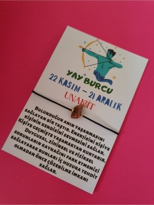Doğal Taş Dünyası Yay Burcu Unakit Doğal Taşlı Ip Burç Bilekliği