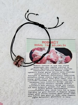 Doğal Taş Dünyası Rodonit Doğal Taş Tasarım Bileklik