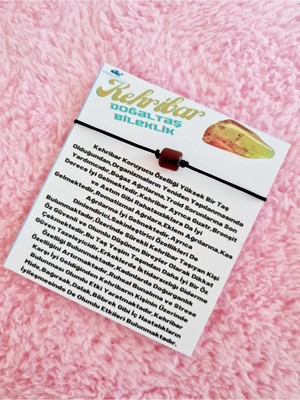 Doğal Taş Dünyası Sertifikalı Doğal Kaya Kehribar Bileklik