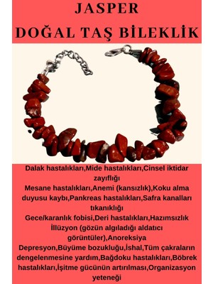 Doğal Taş Dünyası Jasper Doğal Taş Bileklik Aaa Kalite Sürpriz Hediyeli