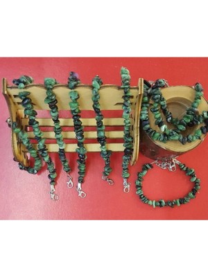 Doğal Taş Dünyası Doğal Taş Orijinal Zümrüt Taşı Bileklik