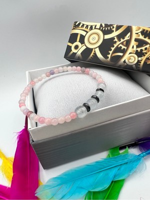 Doğal Taş Dünyası Doğal Taş Morganit Hematit Doğal Taş Bileklik 4&8 mm