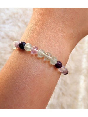 Doğal Taş Dünyası Florit Doğal Taş Bileklik 8mm