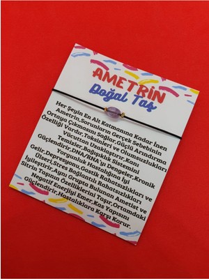 Doğal Taş Dünyası Ametrin Doğal Taş Ip Ayarlamalı Bileklik