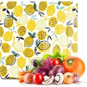 Cam Kesme Tahtası Kare Limon Desenli 30X30 cm