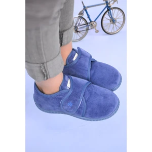 First Step Mavi Yıldız Nakışlı Kız Çocuk Cırt Cırtlı PANDUF-F-733