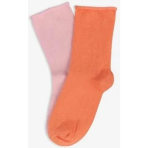 Bolero Çorap 2'li Roll Top Lastiksiz Iz Yapmayan Kadın Siyah Organik Çorap