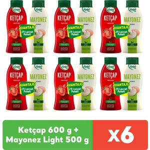 Ketçap 600 g + Mayonez Light 500 g x 6 Adet