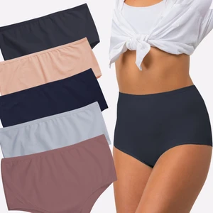 Pamuklu Battal Büyük Beden Kadın Külot Bato 5 Li Paket Likralı Yüksek Bel Geniş Kenarlı Siyah