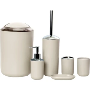 Altı Parçalı Banyo Yıkama Seti, Banyo Saklama Seti, Çöp Kutusu, Sabunluk, Diş Fırçası Tutucusu, Tuvalet Fırçası (Yurt Dışından)
