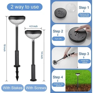 2 Adet Bahçe Solar LED Işıkları Rgb Çok Renkli Aydınlatma Dekoratif Peyzaj Lambaları Çimışığı Çok Renkli Rgb Bahçe