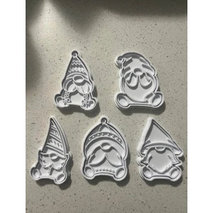 Miki & Miki Yeni Yıl Yılbaşı Noel Baba Hamur - Kurabiye Kalıbı 5 Adet