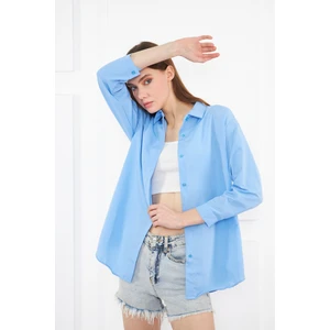 BRAKO TEKSTİL Kadın  Oversize Uzun Basic Gömlek
