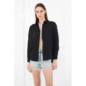 BRAKO TEKSTİL Kadın  Oversize Uzun Basic Gömlek