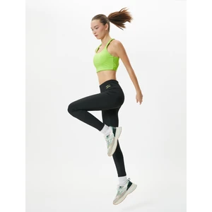 Yüksek Bel Spor Tayt Baskı Detaylı Skinny