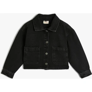 Kot Ceket Cep Detaylı Pamuklu Uzun Kollu