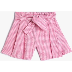 Şort Beli Bağlamalı Düğme Detaylı