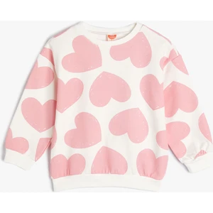 Kalpli Sweatshirt Uzun Kollu Şardonlu Pamuklu