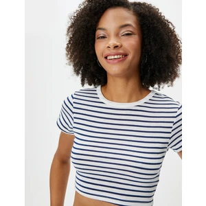 Crop Tişört Kısa Kollu Slim Fit