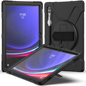 Heptek İletişim Samsung Galaxy Tab S9 Ultra SM-X910 Kılıf Askılı Standlı Tank Koruyucu Dönebilen Kapak (Defender)