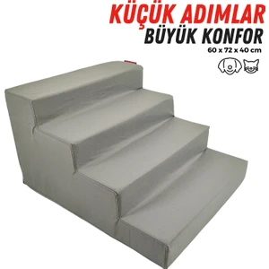 Evcil Hayvan Merdiveni - Kedi Merdiveni - Köpek Merdiveni , 4 Basamaklı, Fermuarlı Antrasit