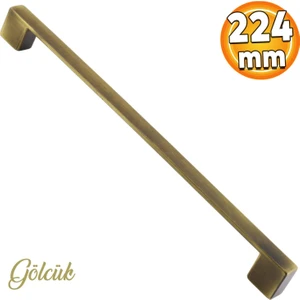 Gölcük Düz (224 mm - 22.4 cm) Metal Antik Sarı Mobilya Mutfak Çekmece Dolap Dolabı Kapak Kulbu Kulpu Kulpları