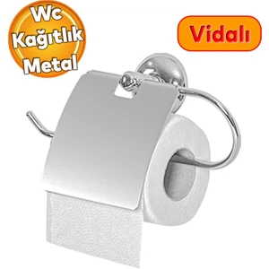 Tuvalet Kağıtlık Aparat Kapalı Wc Kağıt Standı Paslanmaz Metal Sağlam Vidalı Krom Renk