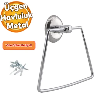 Bez Havluluk Aparatı Lavabo Banyo Mutfak Aparat Standı Bez Havlu Askısı Vidalı Krom Paslanmaz Metal