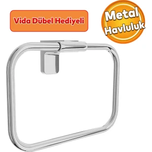 Metal Sağlam Vidalı Krom Renk Havluluk Aparat Banyo Mutfak Lavabo Havlu Standı Paslanmaz