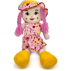 Oyuncak Bez Bebek Pembe Puantiyeli 40CM