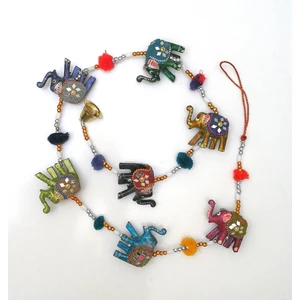 Dekoratif Asmalı Yedili Rengarenk Bereket Filleri Kapı Zilli Kapı Önü Aksesuar Duvar Dekoru Ev Dekorasyon