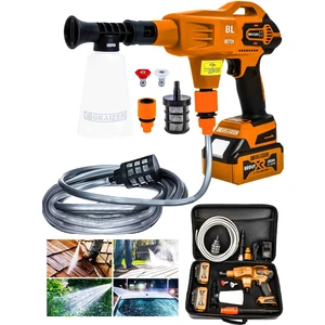 Alman 999 Vf 20 Ah 100 Bar Kömürsüz Motor Şarjlı Oto Yıkama Makinesi Çift Akülü Bahçe Yıkama Makinasi
