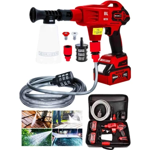 Alman 999 Vf 20 Ah 100 Bar Kömürsüz Motor Şarjlı Oto Yıkama Makinesi Çift Akülü Bahçe Yıkama Makinasi