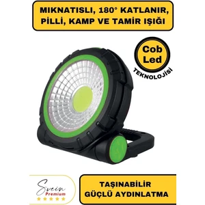 Taşınabilir Cep Boy Pilli Mıknatıslı Katlanır Ayaklı Kamp Bahçe Ev Için Mini Cob Projektör LED Işık