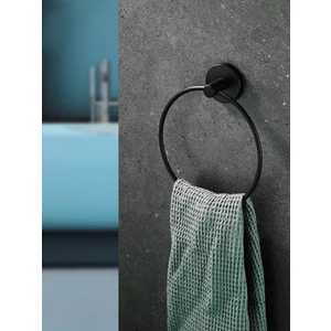 Yuvarlak Halka Banyo Mutfak Havlu Askılığı SİYAH-102