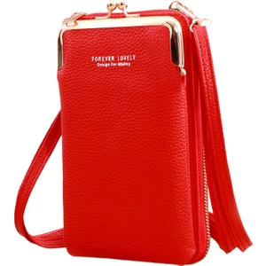 Ayarlanabilir Askılı Crossbody Telefon Çantası Küçük Crossbody Cep Telefonu Çantası Kırmızı (Yurt Dışından)
